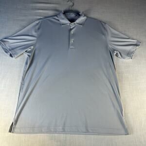 Greg Norman Play Dry 1/4 Button Down Polo Golf Shirt Size Large Navy Blue